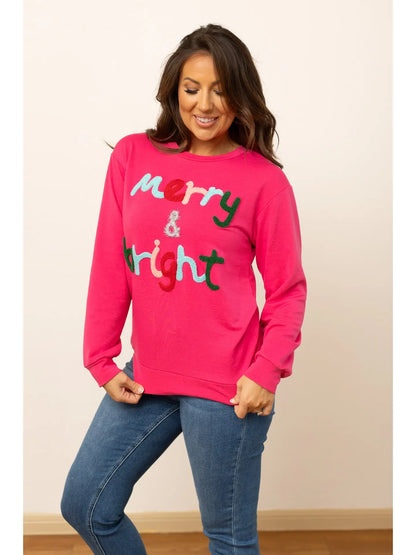 Merry & Bright Hot Pink Pullover