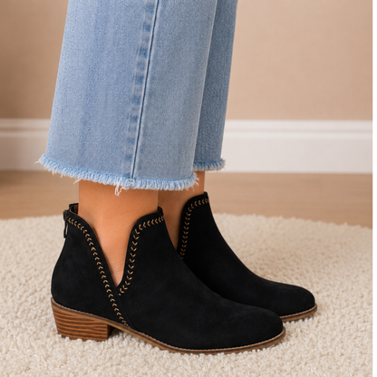Corkys Bluffin – Black Faux Suede Bootie - SV Boutique & Co.