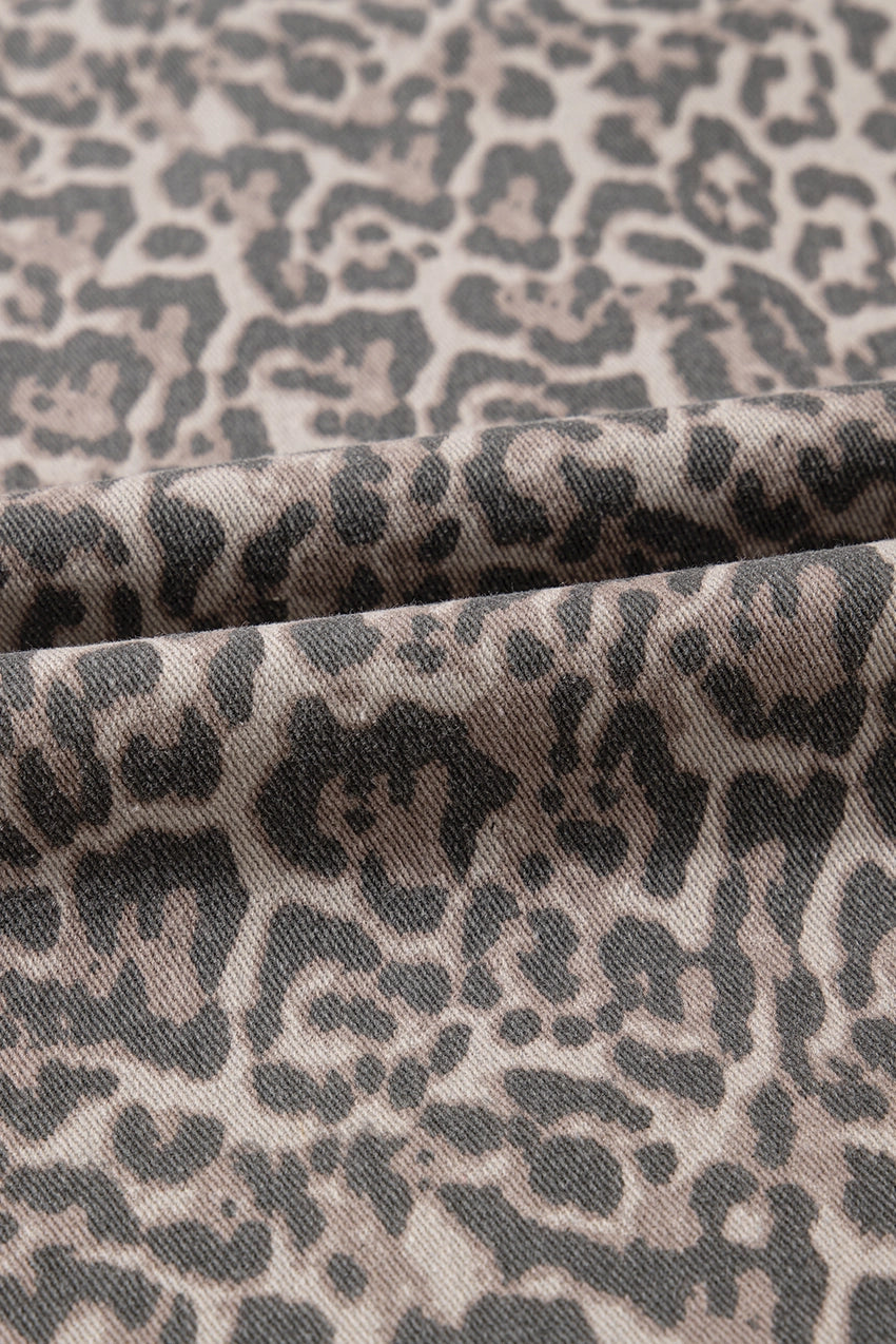 Leopard Wide Leg Jeans