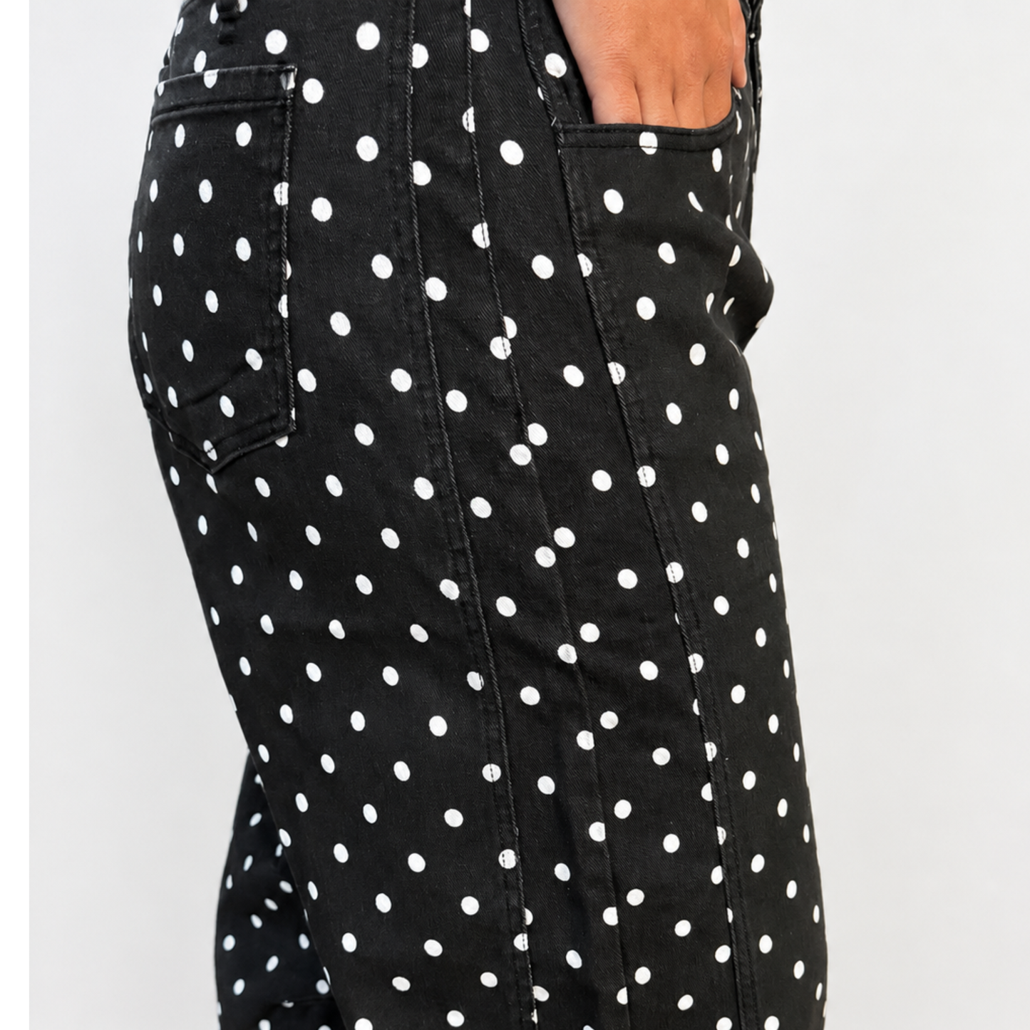 Black Polka Dot Barrel Jeans