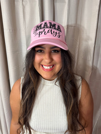 This Mama Prays Checkered Trucker Hat