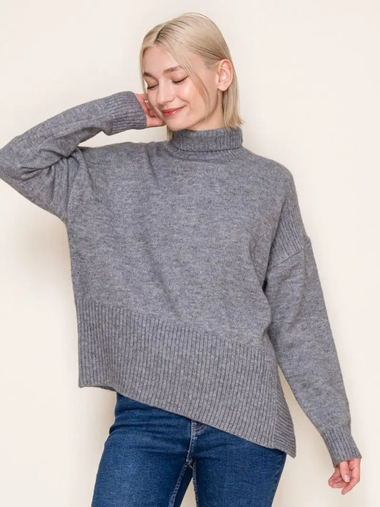 Charcoal Knit Sweater By White Birch