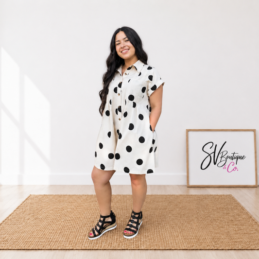 Polka Dot Button Down Dress