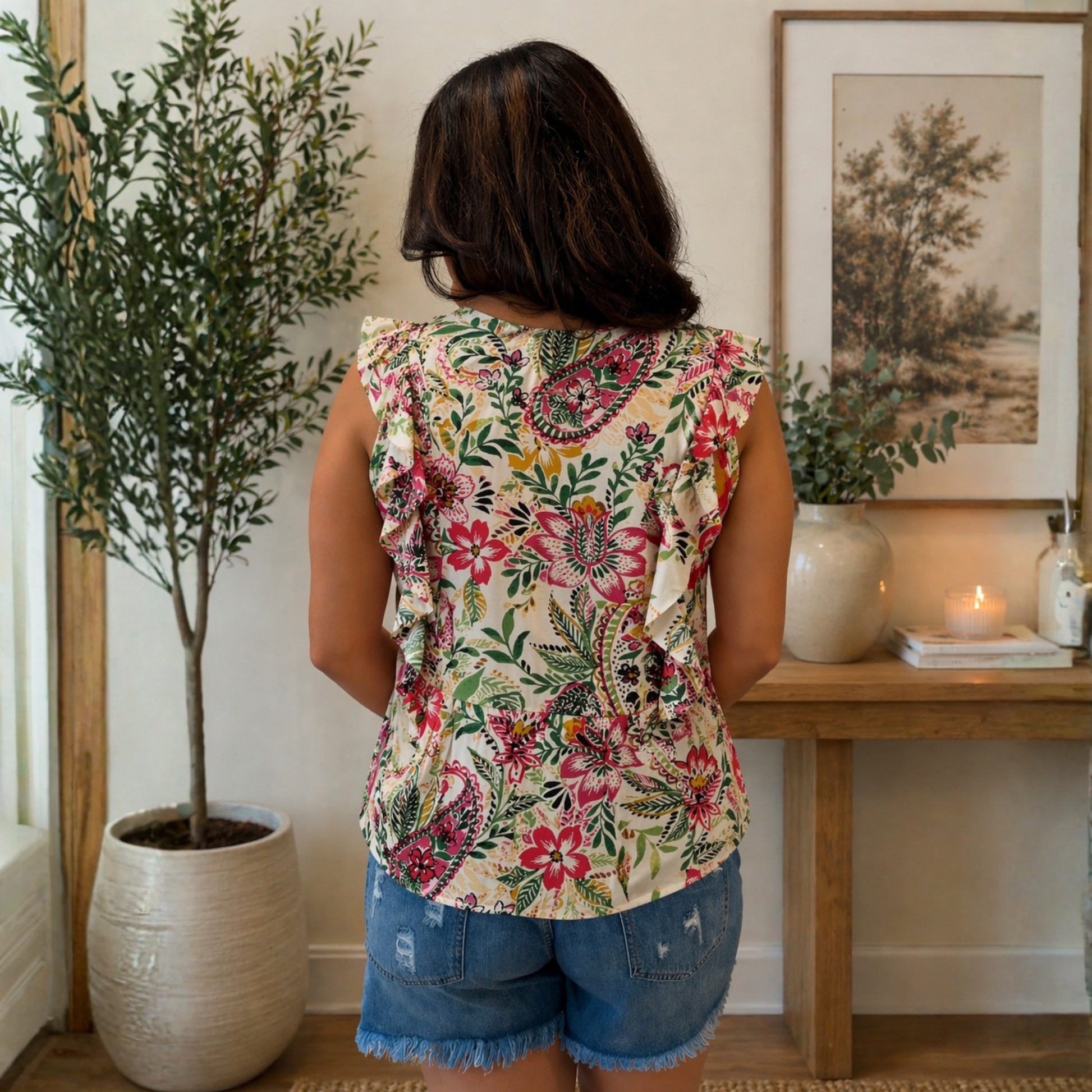 TROPICAL BLISS PEPLUM BLOUSE - SV Boutique & Co.