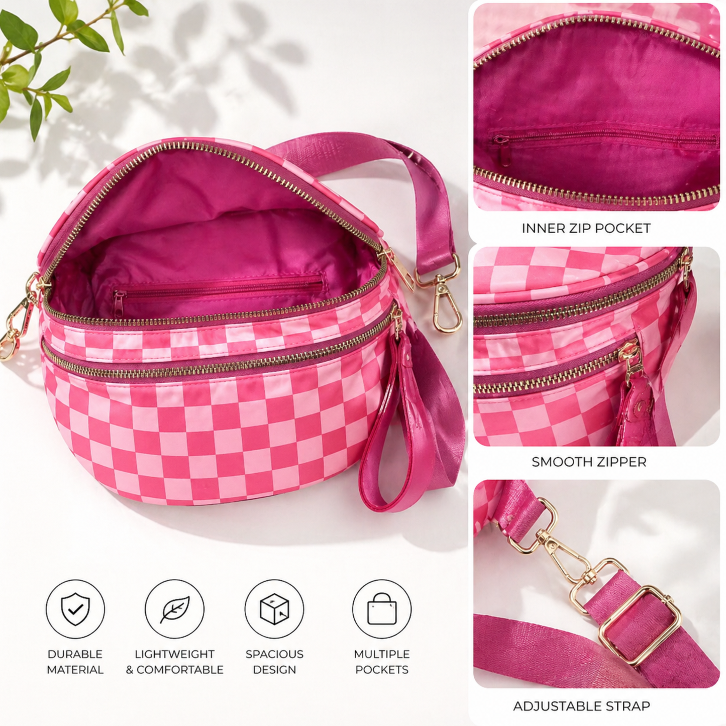 Checkered Crossbody Bag - SV Boutique & Co.