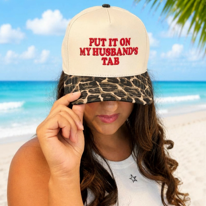 Put It On My Husband’s Tab Leopard Trucker Hat - SV Boutique & Co.