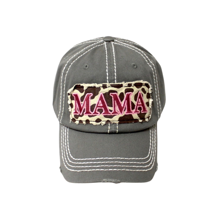 Mama Distressed Leopard Baseball Cap - SV Boutique & Co.