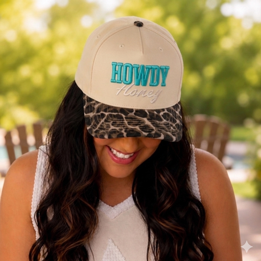 Howdy Honey Leopard Trucker Hat - SV Boutique & Co.