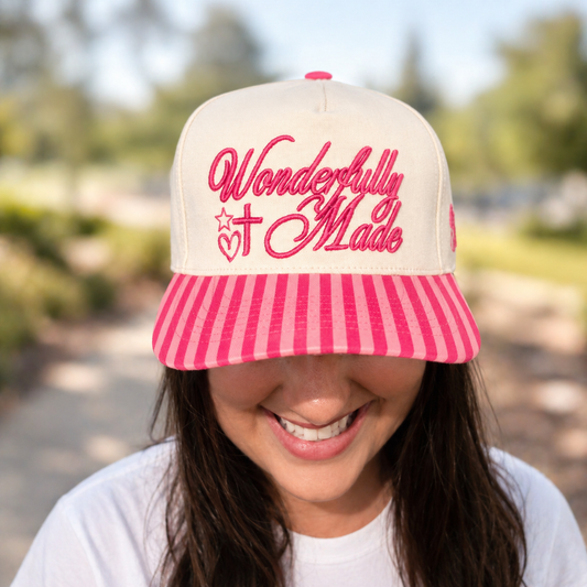 Wonderfully Made Pink Stripe Trucker Hat - SV Boutique & Co.