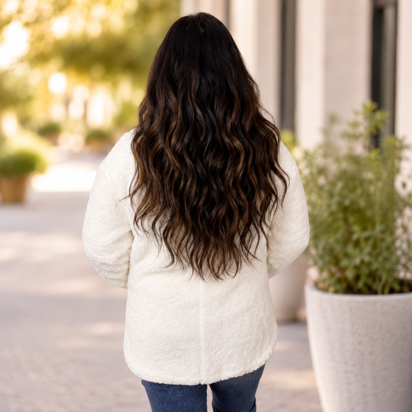 White Sherpa Jacket - SV Boutique & Co.