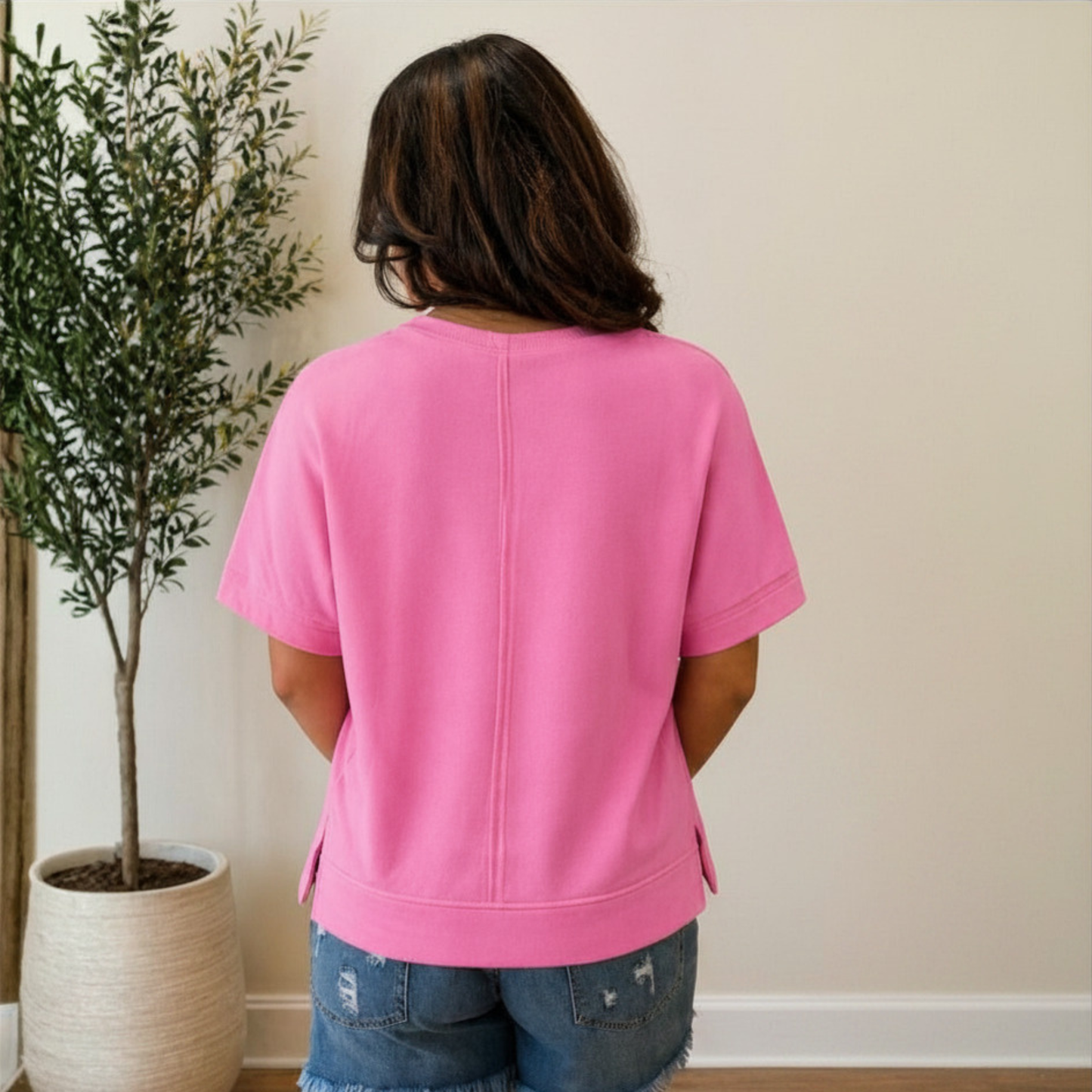 Pink Flower Patch Top FINAL SALE - SV Boutique & Co.