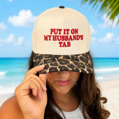 Put It On My Husband’s Tab Leopard Trucker Hat - SV Boutique & Co.