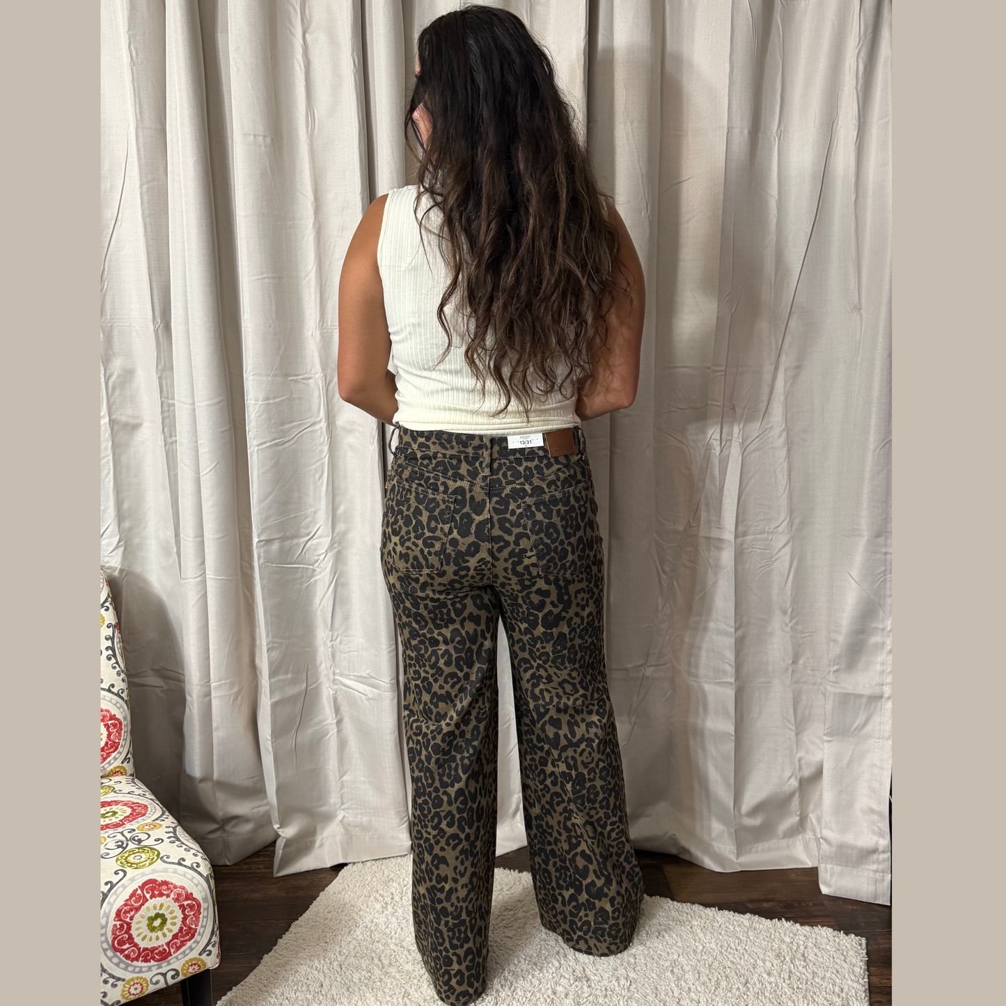 Judy Blue Walk On The Wild Side Leopard Wide Leg Jeans