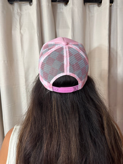 This Mama Prays Checkered Trucker Hat