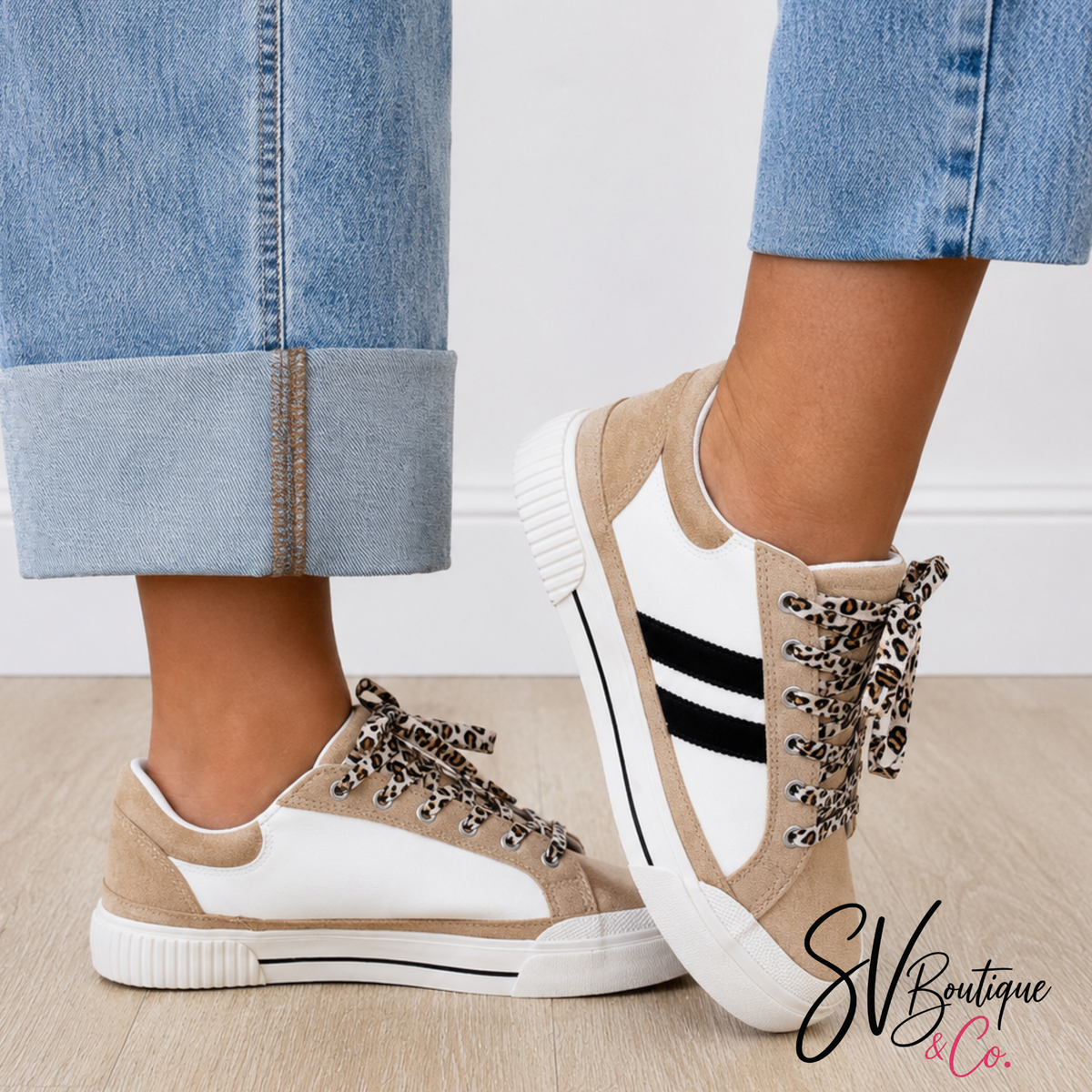 That’s Her Sand White Black Sneaker-Corkys - SV Boutique & Co.
