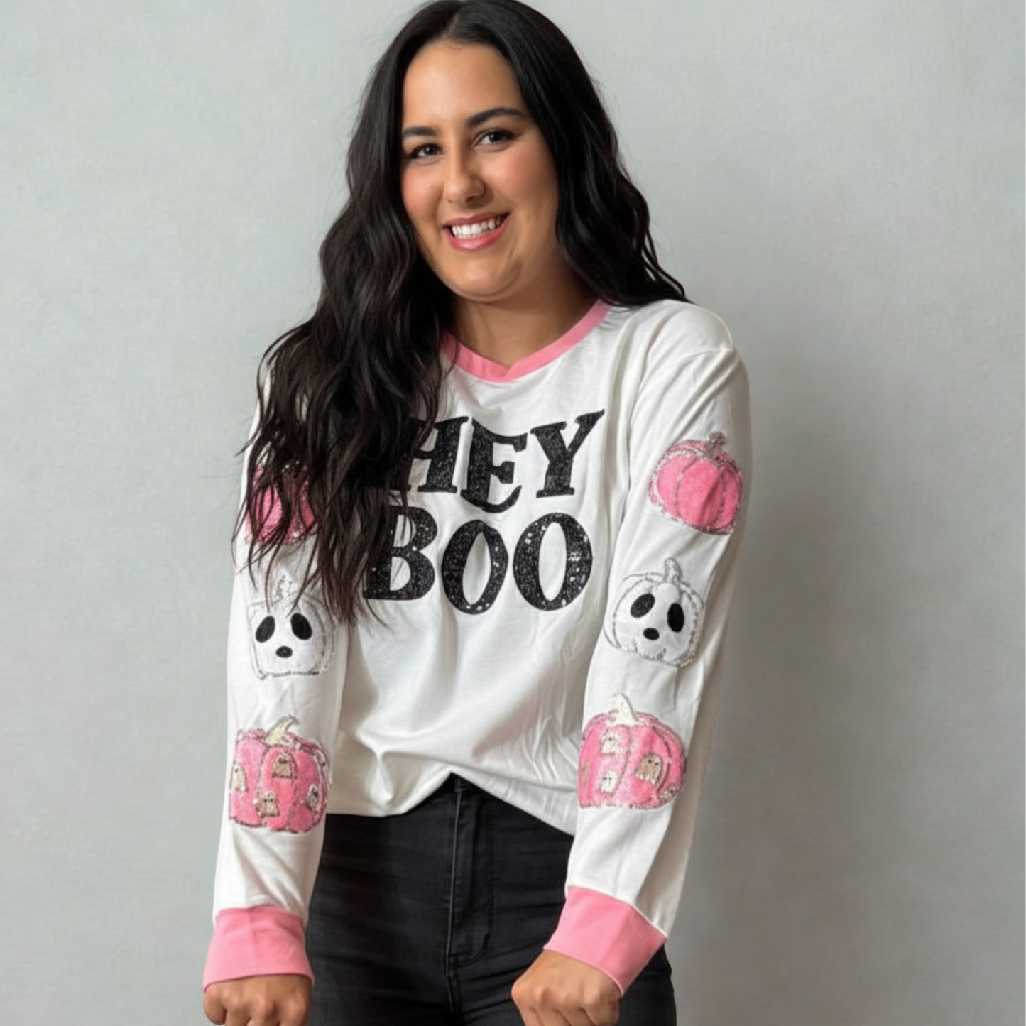Hey Boo Long Sleeve Top - SV Boutique & Co.