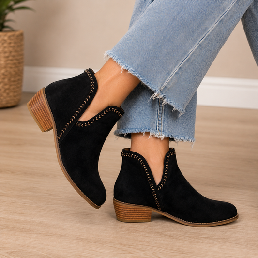 Corkys Bluffin – Black Faux Suede Bootie