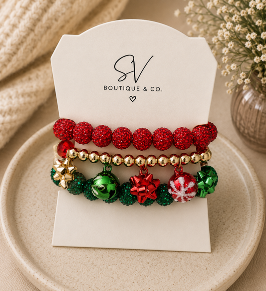Christmas Cheer 3-Piece Bracelet Set - SV Boutique & Co.