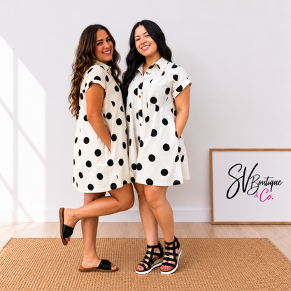 Polka Dot Button Down Dress - SV Boutique & Co.