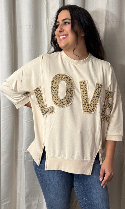 Leopard Love Oversized Patch Pullover