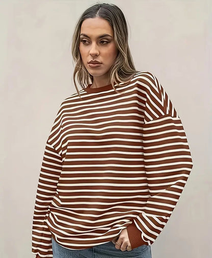 Mocha Moves Stripe Sweatshirt