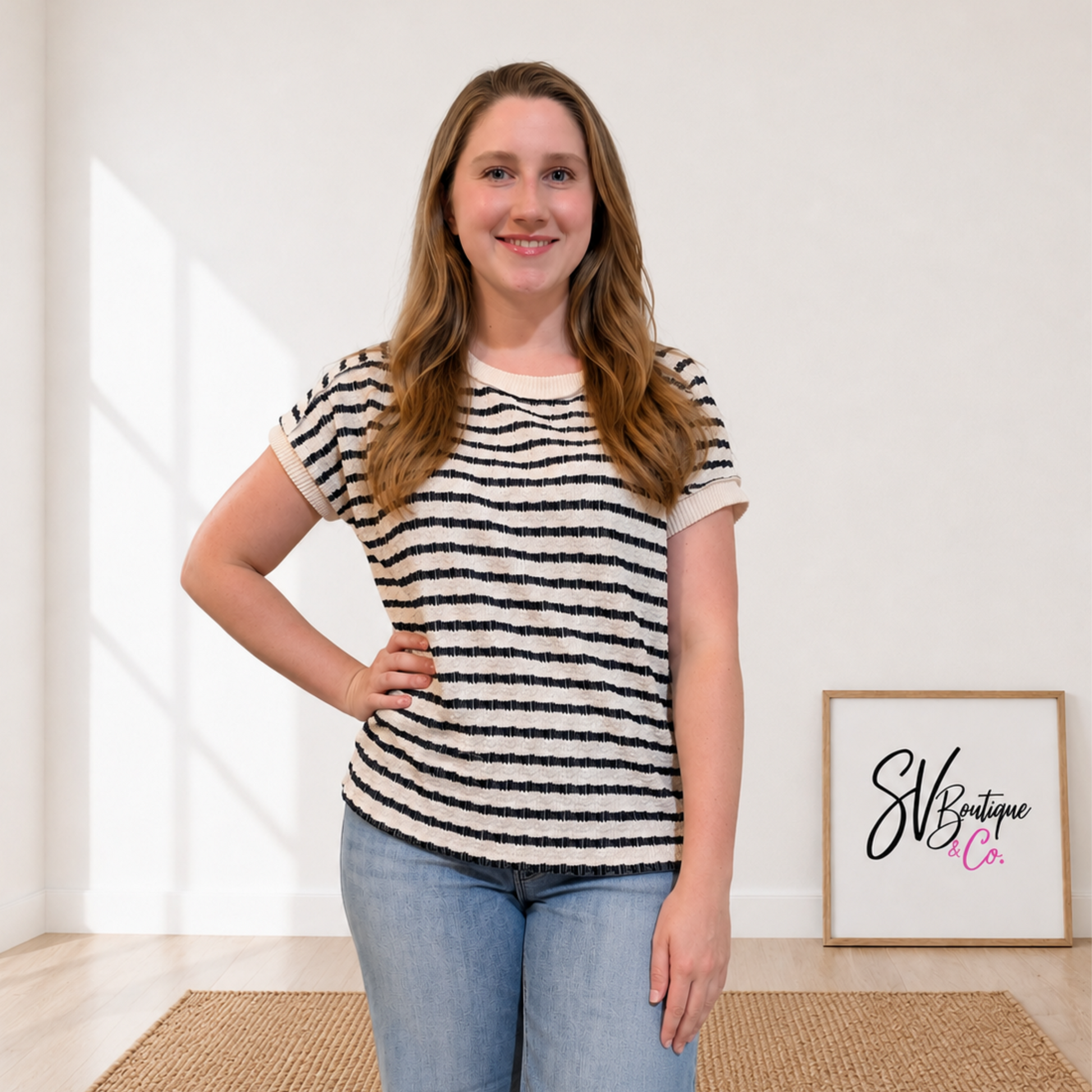 On Repeat Navy Stripe Top - SV Boutique & Co.