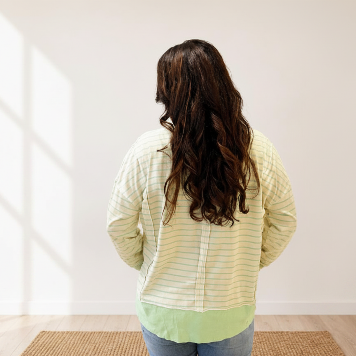 Lime Striped Hi-Lo Top - SV Boutique & Co.