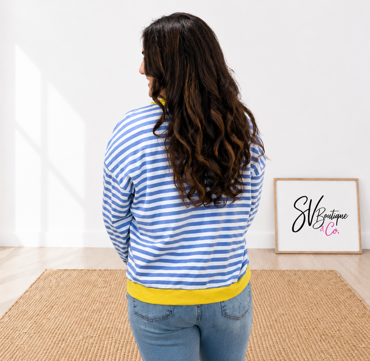 STRIPED LONG SLEEVE PULLOVER SWEATSHIRT - SV Boutique & Co.