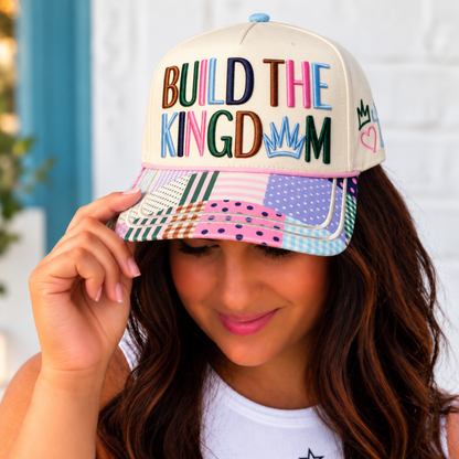 Build the Kingdom Embroidered Trucker Hat – Patchwork Bill - SV Boutique & Co.