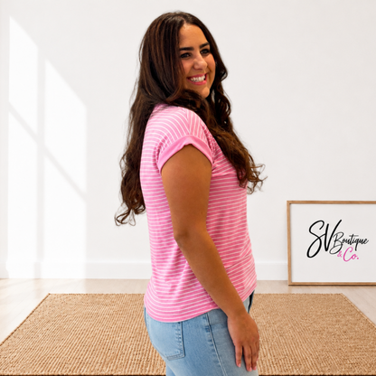 Candy Stripe Comfort Top - SV Boutique & Co.
