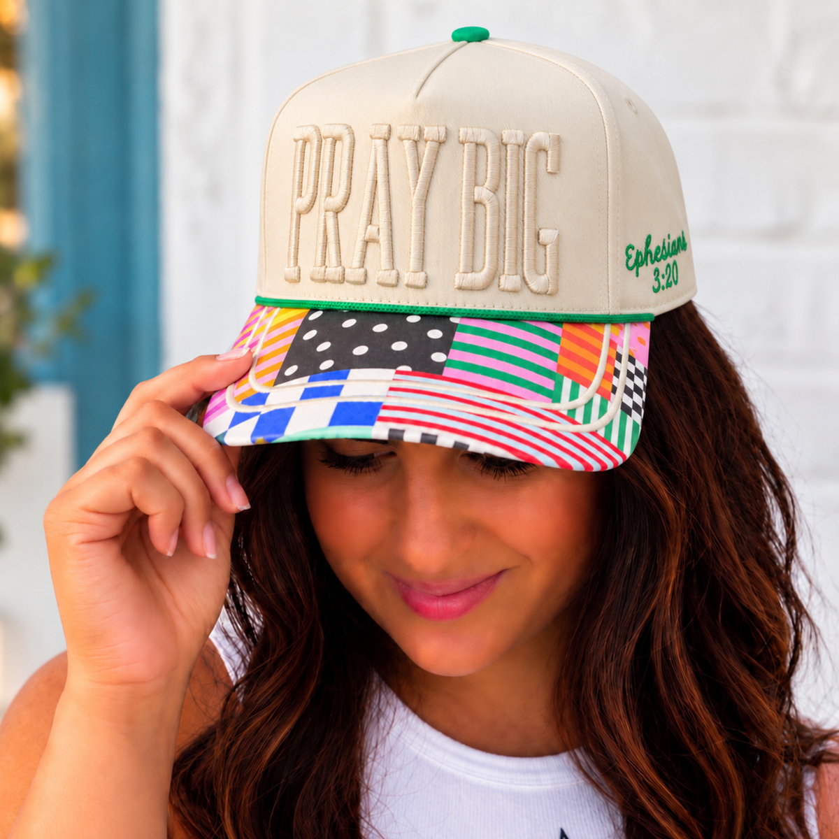 Pray Big Embroidered Patchwork Trucker Hat - SV Boutique & Co.