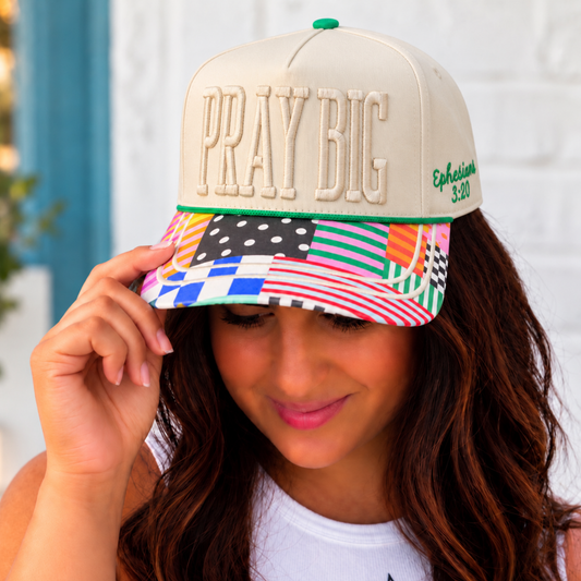 Pray Big Embroidered Patchwork Trucker Hat - SV Boutique & Co.