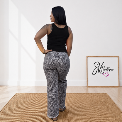 Leopard Wide Leg Jeans - SV Boutique & Co.