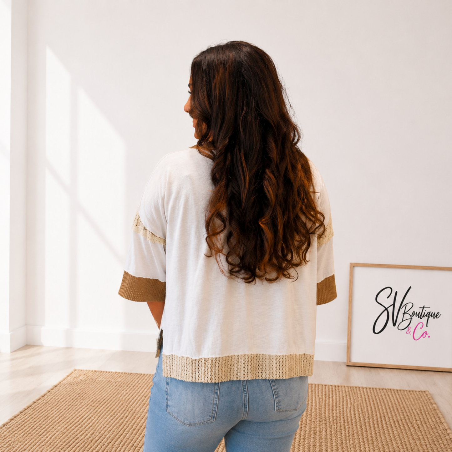Heart In The Sand Oversized Patchwork Top