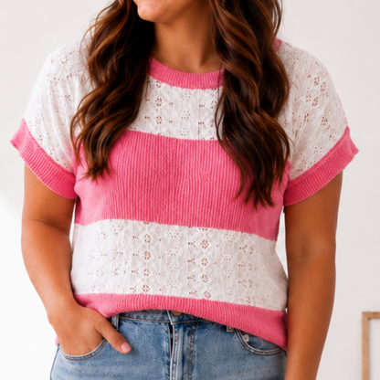 Coral & Lace Top FINAL SALE