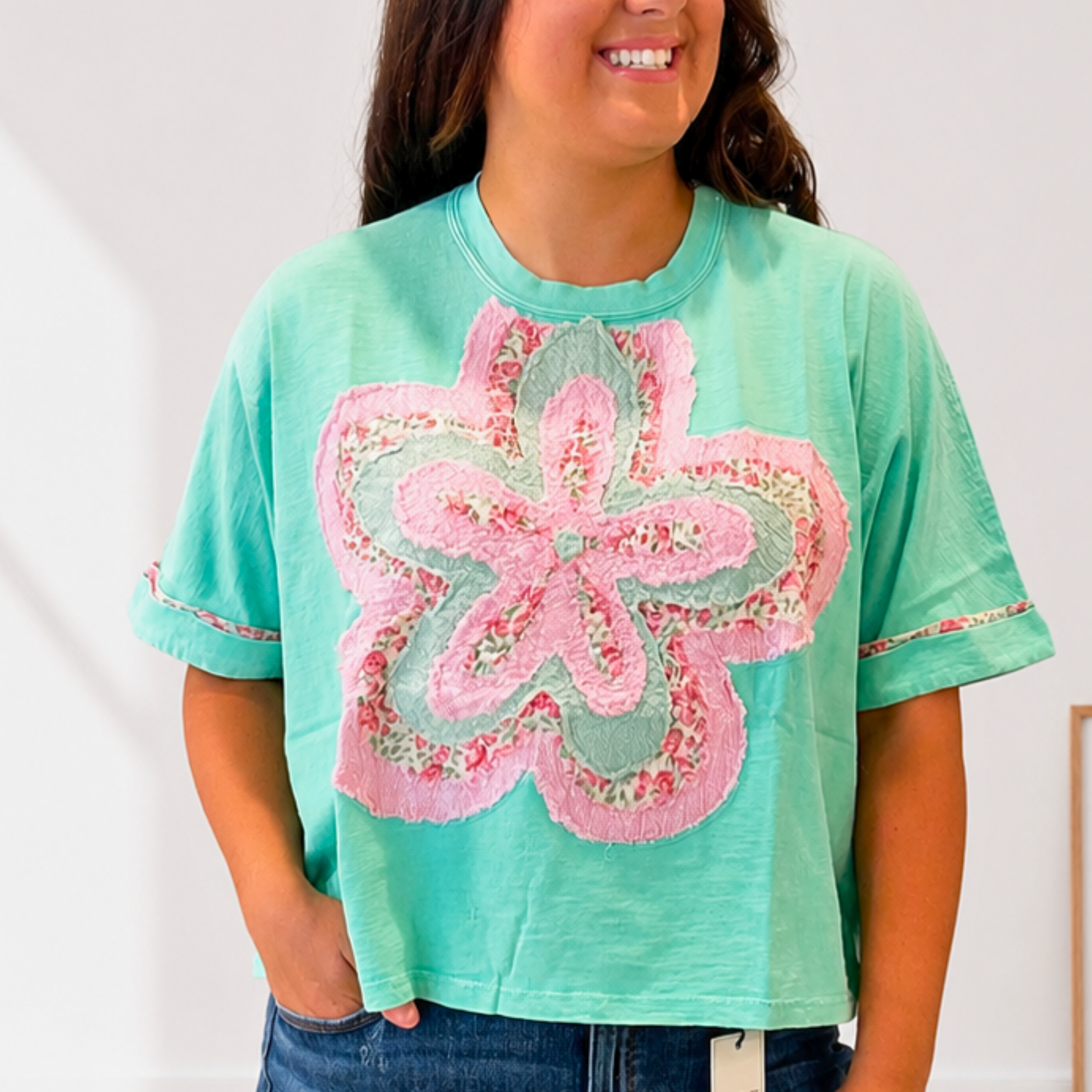 Mint To Bloom Flower Top - SV Boutique & Co.