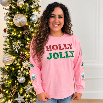 Holly Jolly Sequin Pink Top-Grace + Emma - SV Boutique & Co.