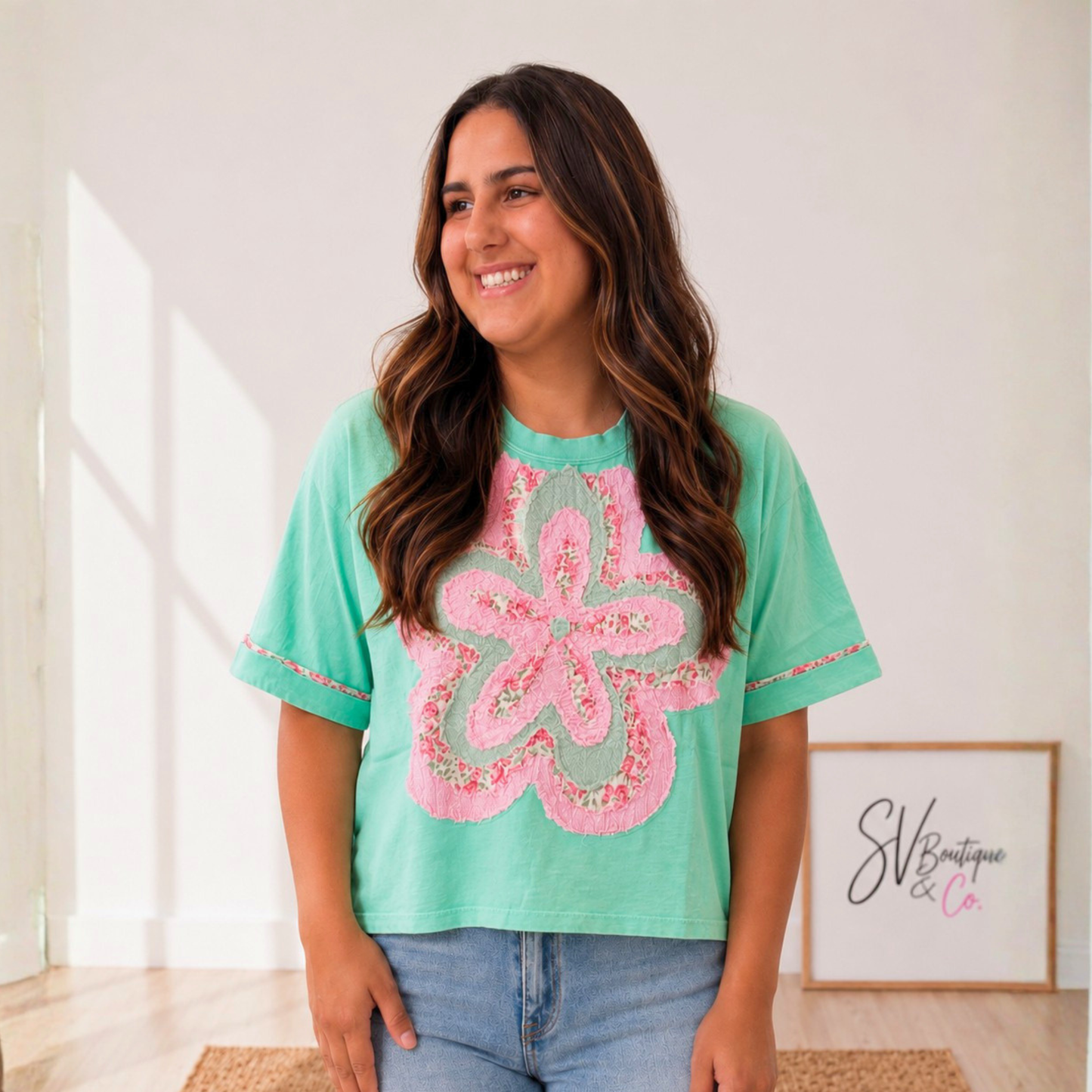 Mint To Bloom Flower Top - SV Boutique & Co.