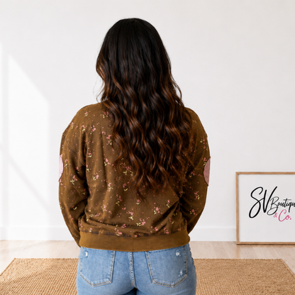 FLORAL HEART WASHED PULLOVER - SV Boutique & Co.