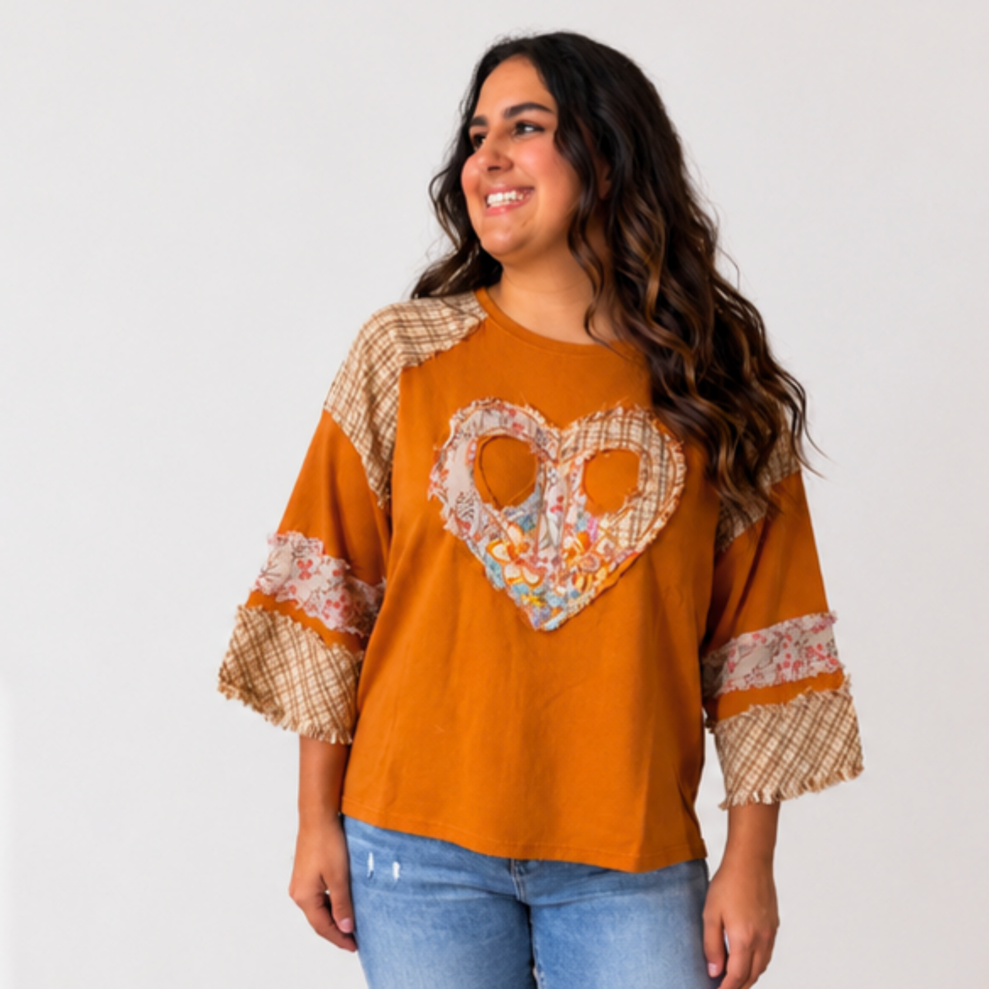 Boho Heart Patch Top by Easel - SV Boutique & Co.