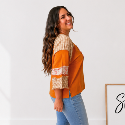 Boho Heart Patch Top by Easel - SV Boutique & Co.