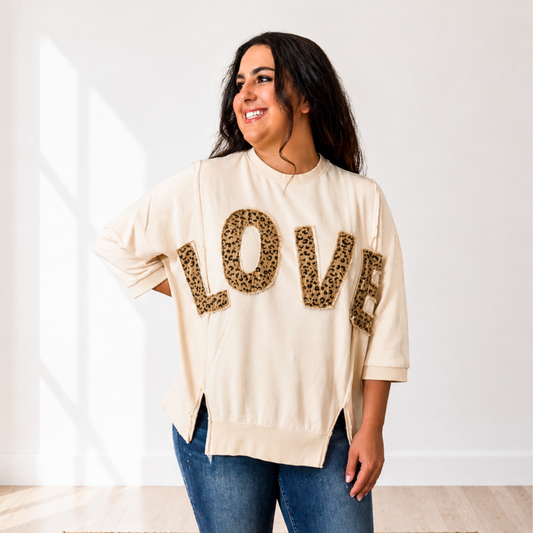 Love Leopard Oversized Pullover - SV Boutique & Co.