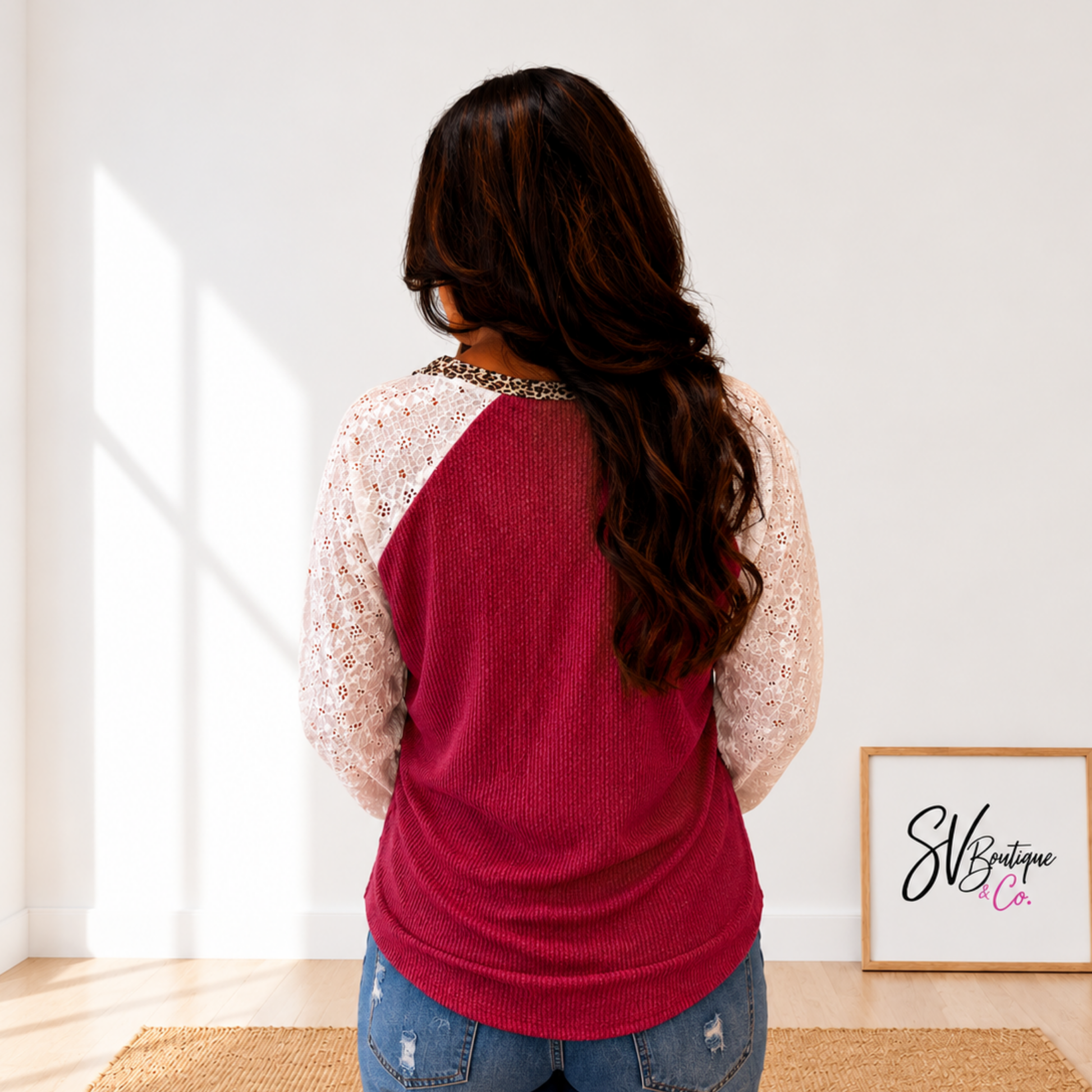 Long Sleeve On The Edge Half Button Burgundy Pullover FINAL SALE - SV Boutique & Co.