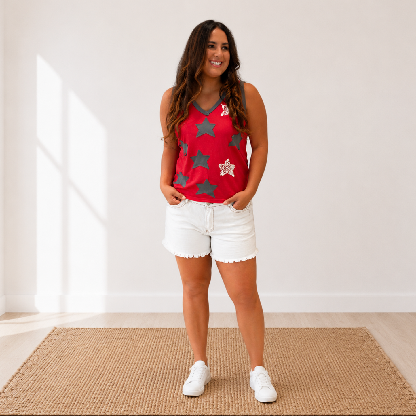White Vibes Raw Hem High Waist Denim Shorts - SV Boutique & Co.