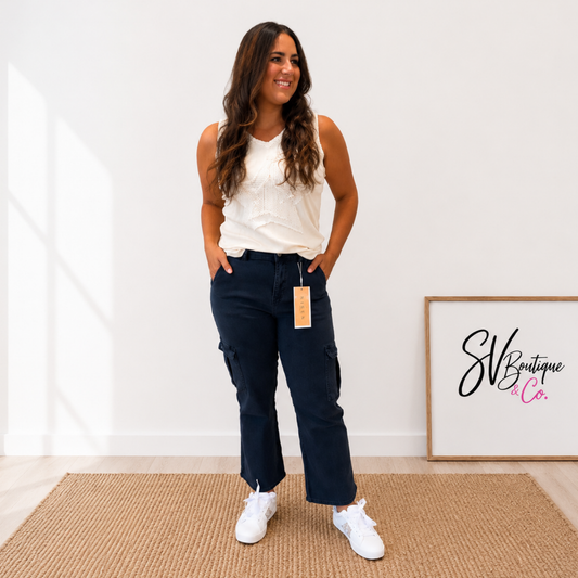 Risen Blueberry Crop Cargo Pants