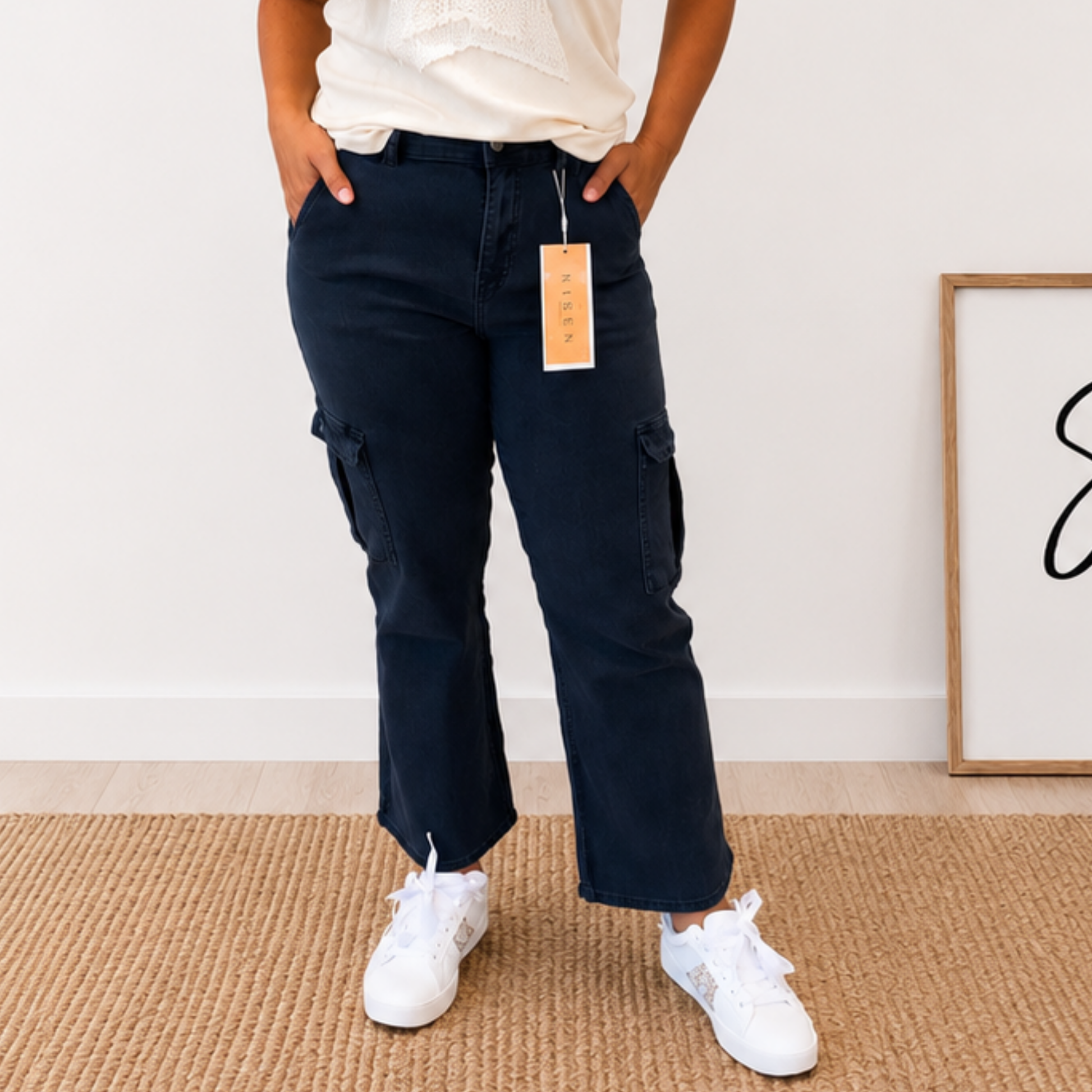 Risen Blueberry Crop Cargo Pants - SV Boutique & Co.