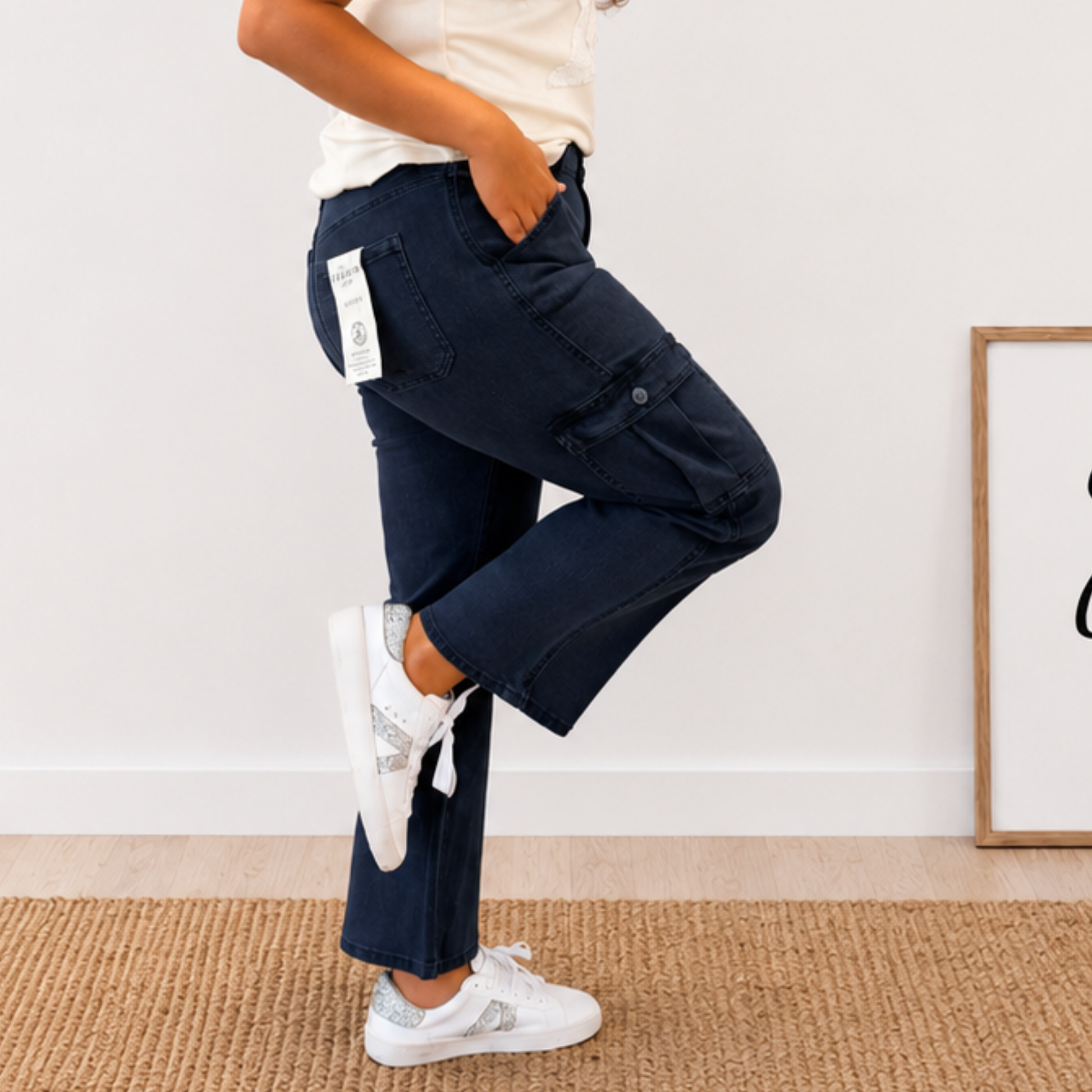 Risen Blueberry Crop Cargo Pants - SV Boutique & Co.