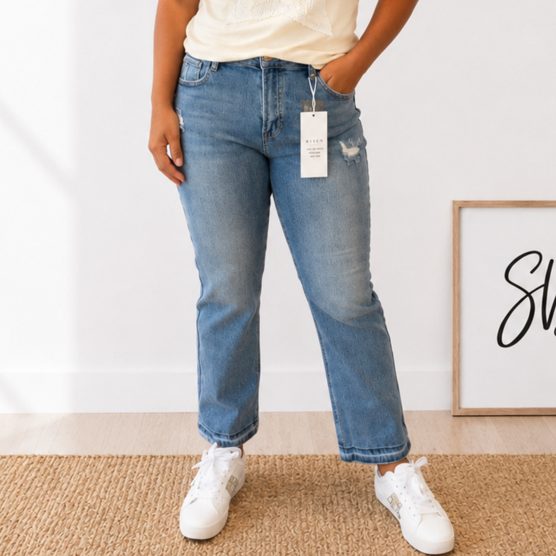 Risen Cut Above Straight Jeans- FINAL SALE - SV Boutique & Co.