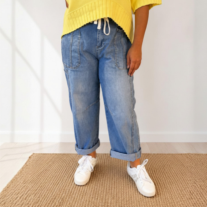Risen Barrel Crop Jeans - SV Boutique & Co.