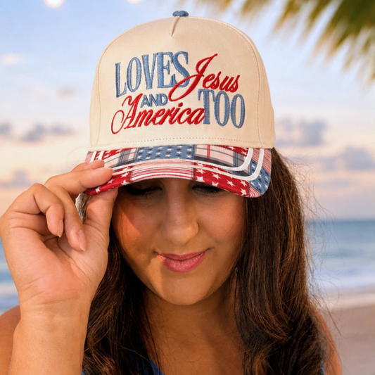 Loves Jesus and America Too Trucker Hat